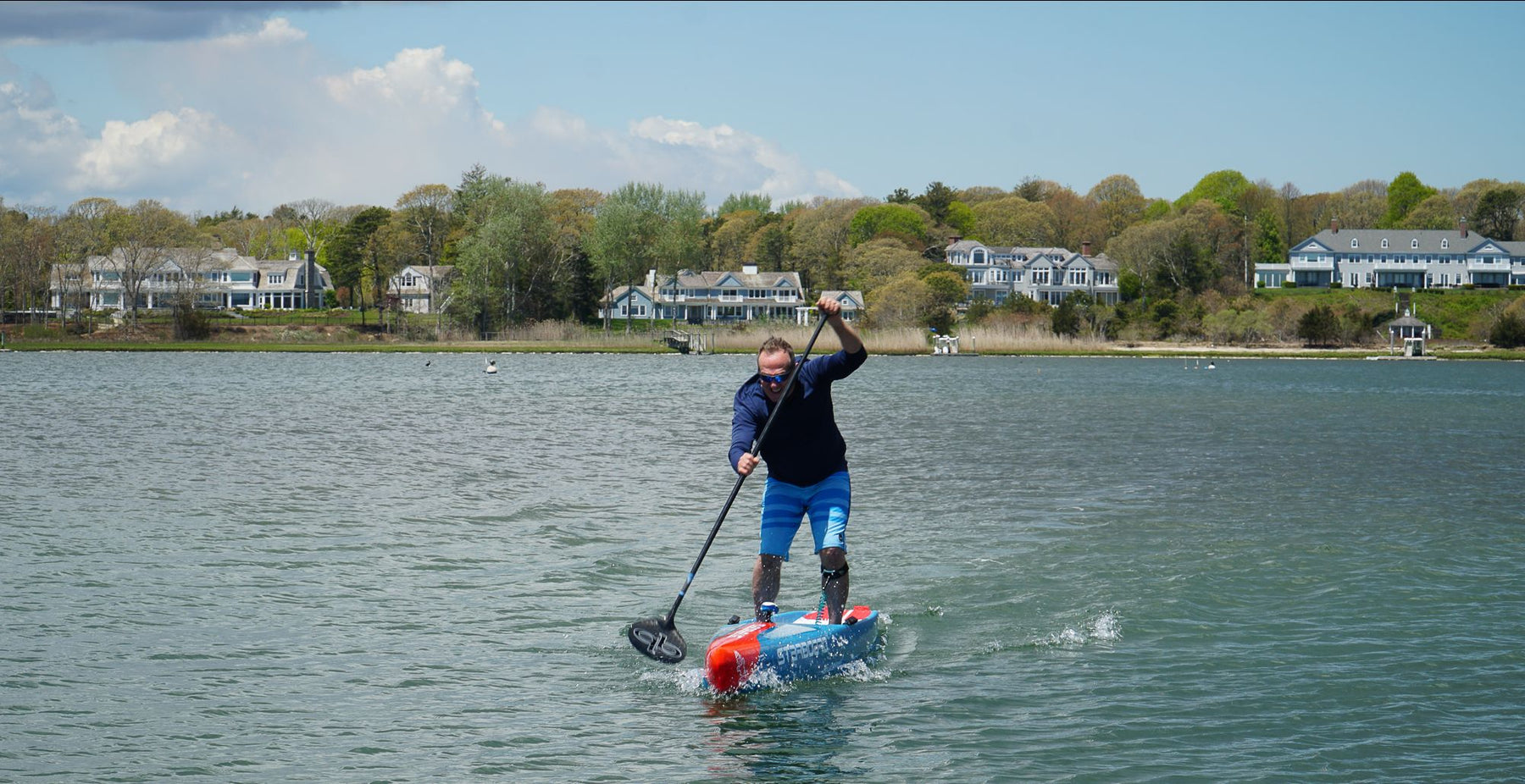 coach jonathan demonstrating the paddle stroke set up