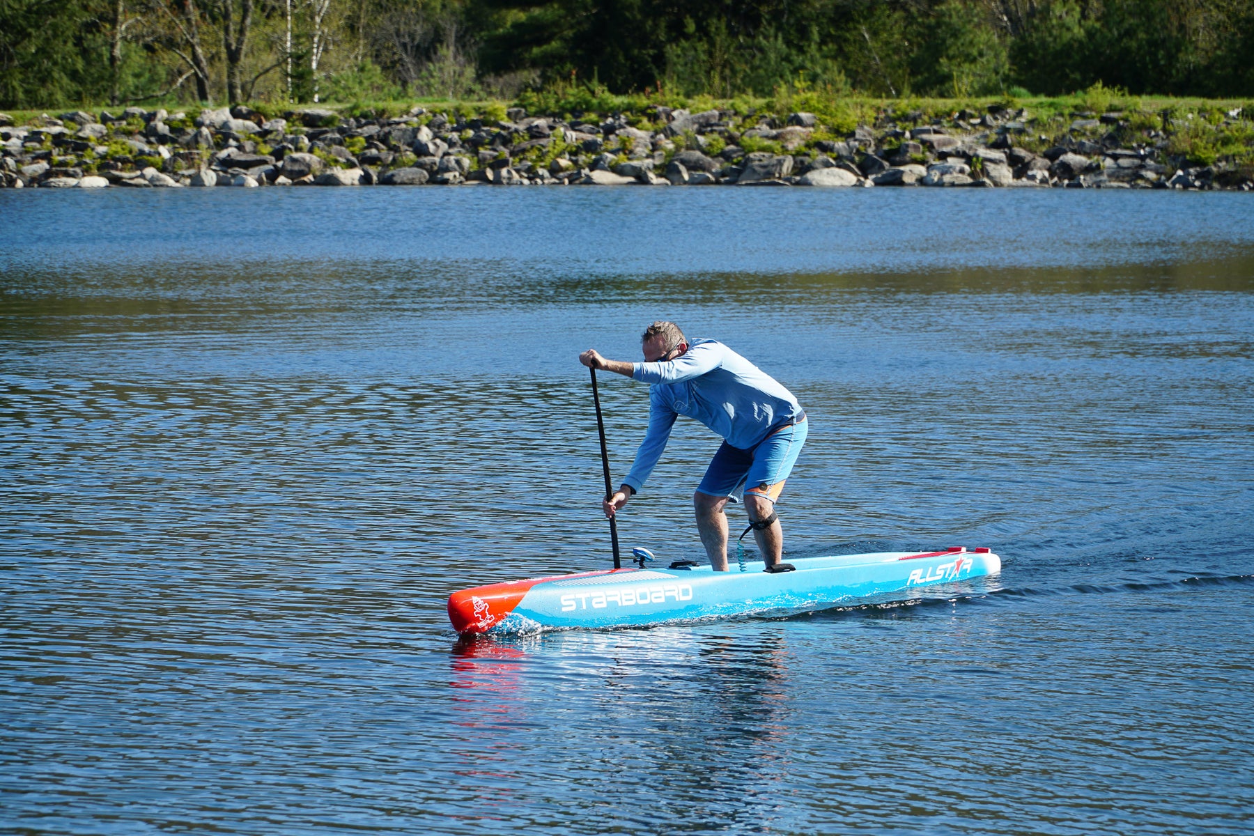 coach jonathan paddling the 2024 starboard all star 14