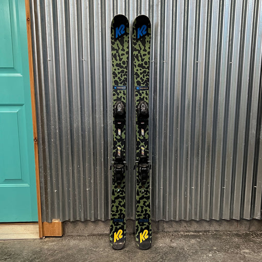 K2 Poacher Kid's Twintip Skis w/ Marker FDT 7 GW Bindings - USED